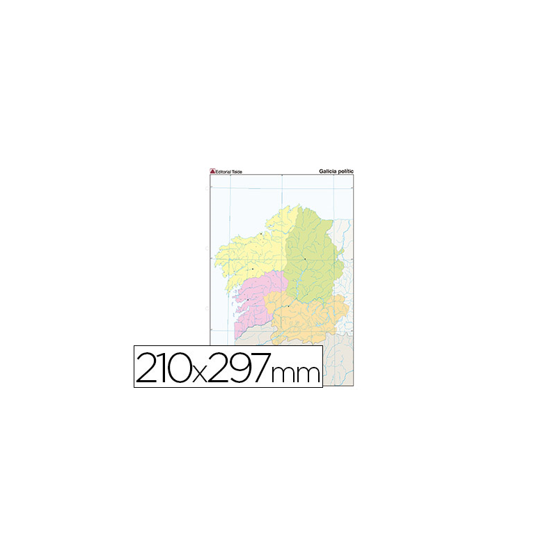 Mapa mudo color din a4 galicia politico