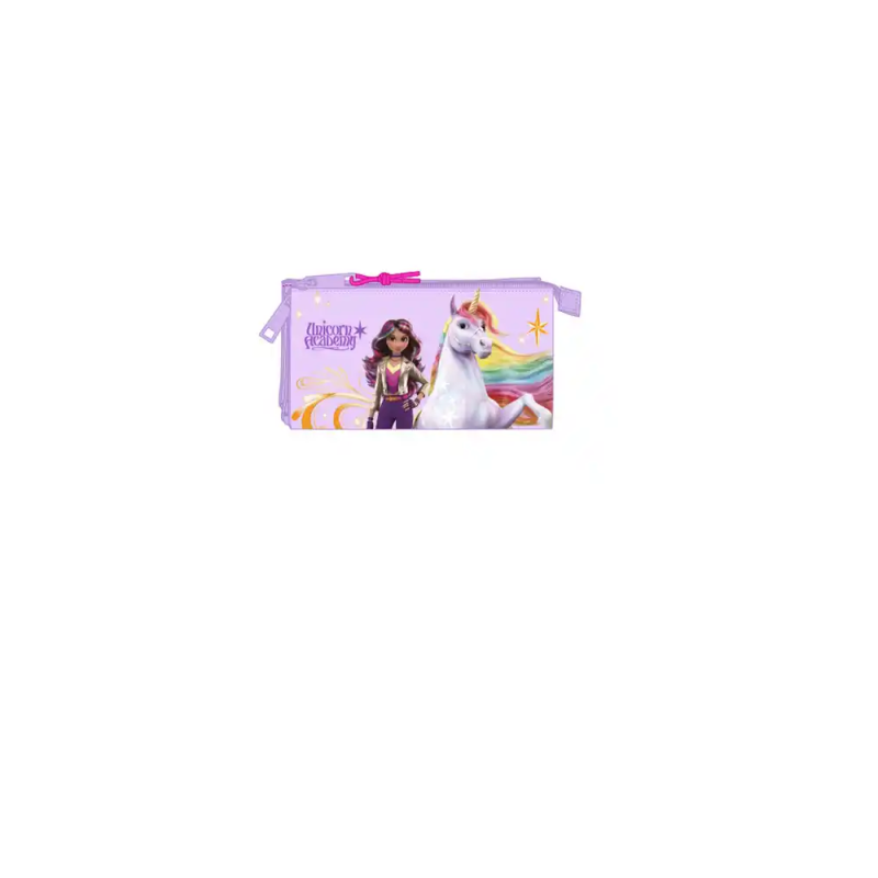 Bolso escolar portatodo safta triple unicorn academy 120x220x30 mm