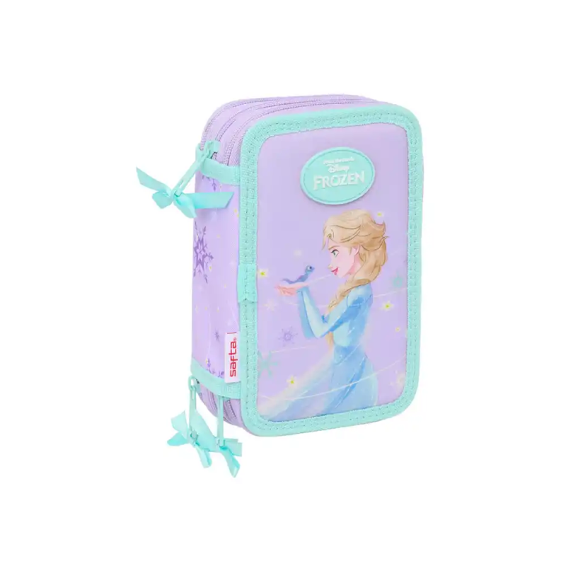 Plumier escolar safta triple 37 piezas frozen spirit 195x125x55 mm