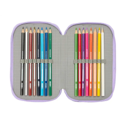 Plumier escolar safta triple 37 piezas frozen spirit 195x125x55 mm