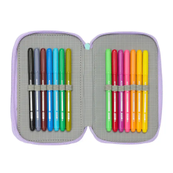 Plumier escolar safta triple 37 piezas frozen spirit 195x125x55 mm