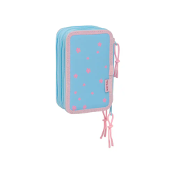 Plumier escolar safta triple 37 piezas stitch happy 195x125x55 mm