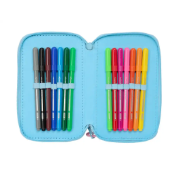 Plumier escolar safta triple 37 piezas stitch happy 195x125x55 mm