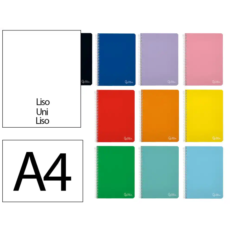 Cuaderno espiral liderpapel a4 witty tapa dura 80h 90gr liso sin margen colores surtidos