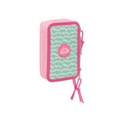 Plumier escolar safta triple 37 piezas stitch ice cream 195x125x55 mm