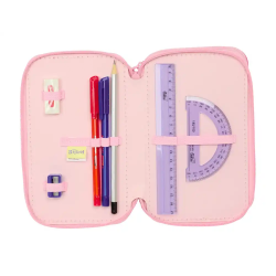 Plumier escolar safta triple 37 piezas stitch ice cream 195x125x55 mm