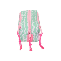 Bolso escolar portatodo safta triple pequeño con goma elastica 22cm stitch ice cream 85x220x60 mm