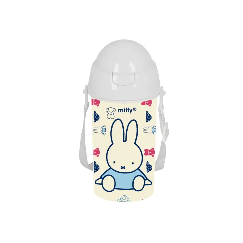 Botella portaliquidos safta 500ml apertura automatica con pajita miffy buddy 195x75x75 mm