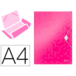 Carpeta leitz wow gomas solapas polipropileno din a4 color fucsia