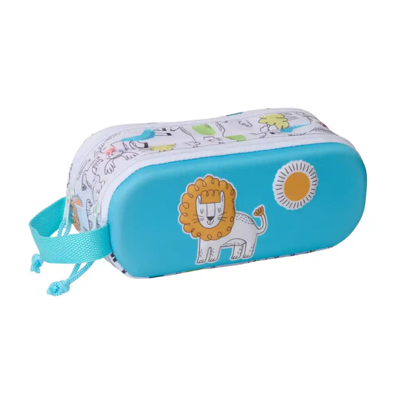 Bolso escolar portatodo safta doble 3d mochilas 3d safta lion 80x210x60 mm