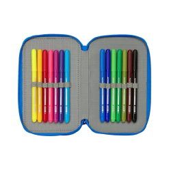 Plumier escolar safta triple 37 piezas batman preescolar 195x125x55 mm