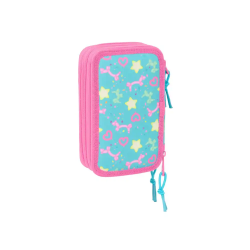 Plumier escolar safta triple 37 piezas gabby s dollhouse confetti 195x125x55 mm