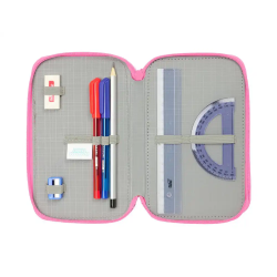 Plumier escolar safta triple 37 piezas gabby s dollhouse confetti 195x125x55 mm