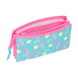 Bolso escolar portatodo safta triple gabby s dollhouse confetti 120x220x30 mm