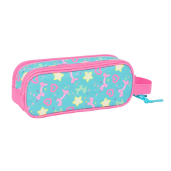 Bolso escolar portatodo safta doble gabby s dollhouse confetti 80x210x60 mm