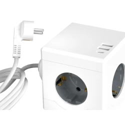 Regleta q-connect de cubo enchufe multiple power cube 6 en 1 cable de 1,4mt 3 tomas de corriente+2 usb+1 usb c