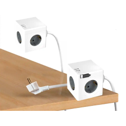 Regleta q-connect de cubo enchufe multiple power cube 6 en 1 cable de 1,4mt 3 tomas de corriente+2 usb+1 usb c