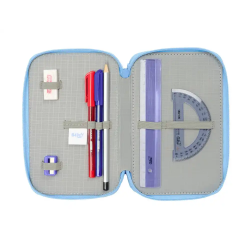 Plumier escolar safta triple 37 piezas bluey let s play 195x125x55 mm