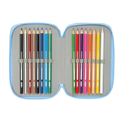 Plumier escolar safta triple 37 piezas bluey let s play 195x125x55 mm