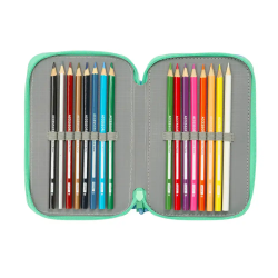 Plumier escolar safta triple 37 piezas bluey sisters 195x125x55 mm