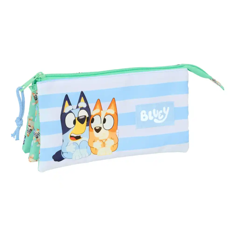 Bolso escolar portatodo safta triple bluey sisters 120x220x30 mm