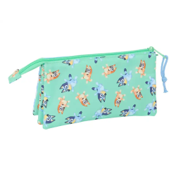 Bolso escolar portatodo safta triple bluey sisters 120x220x30 mm
