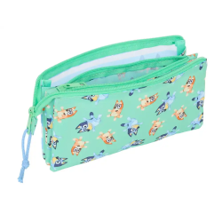 Bolso escolar portatodo safta triple bluey sisters 120x220x30 mm