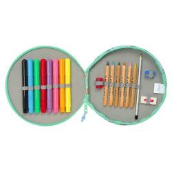 Plumier escolar safta redondo 18 piezas bluey sisters 35x210 mm