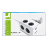 Regleta q-connect enchufe multiple 10 en 1 cable 1,4 mt 6 tomas de corriente+3 usb+1 usb tipo c 140x76x87mm