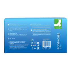 Regleta q-connect enchufe multiple 10 en 1 cable 1,4 mt 6 tomas de corriente+3 usb+1 usb tipo c 140x76x87mm