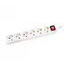 Regleta q-connect 6 tomas de corriente con interruptor longitud cable 1,5 mt color blanco