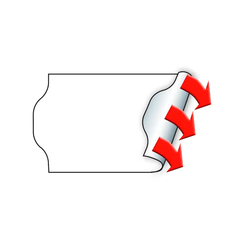 Etiquetas meto onduladas 32x19 mm adh. 4 blanca rollo de 1000 unidades