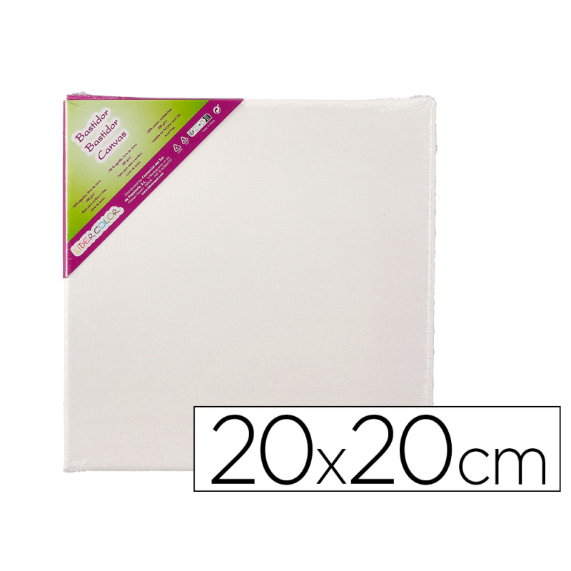 Bastidor liderpapel lienzo grapado trasero algodon 100% 20x20 cm