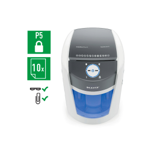 Destructora de documentos leitz optimax office capacidad de corte 10 hojas particulas p5 destruye grapas