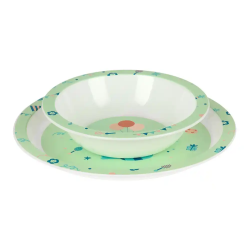 Set de platos cubiertos y vaso safta preescolar 260x260x90 mm