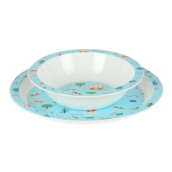 Set de platos cubiertos y vaso safta preescolar 260x260x90 mm