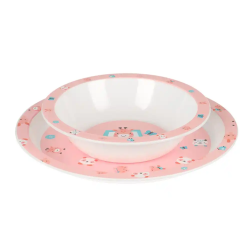 Set de platos cubiertos y vaso safta preescolar 260x260x90 mm