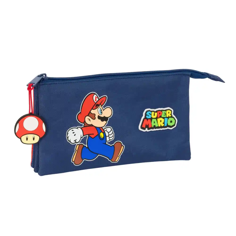 Bolso escolar portatodo safta triple super mario trick 120x220x30 mm