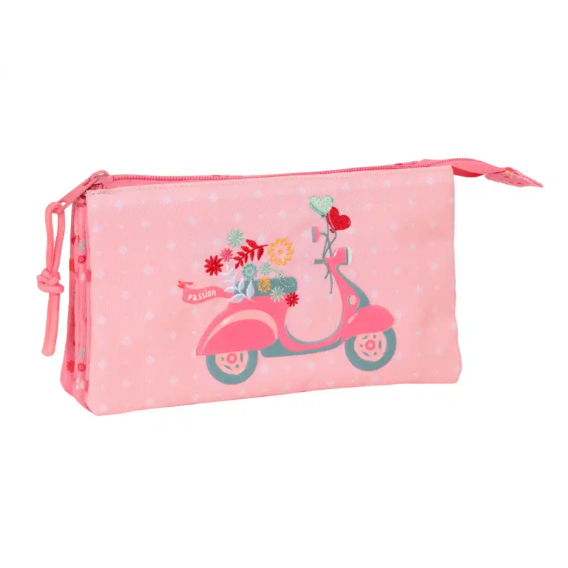 Bolso escolar portatodo safta triple reciclado moos passion 120x220x30 mm