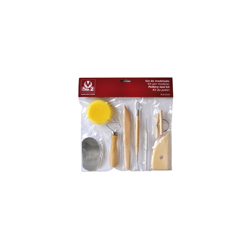 Instrumentos de modelar arcilla sio-2 set de 8 piezas
