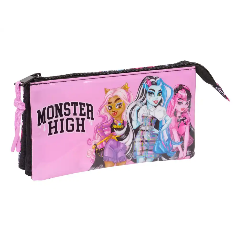 Bolso escolar portatodo safta triple monster high 120x220x30 mm