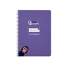 Cuaderno espiral liderpapel a5 pautaguia tapa dura 80h 90gr cuadro pautado 4mm color lila