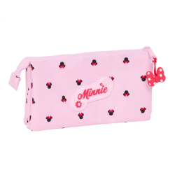Bolso escolar portatodo safta triple minnie mouse nalve 120x220x30 mm