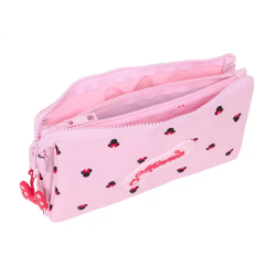 Bolso escolar portatodo safta triple minnie mouse nalve 120x220x30 mm