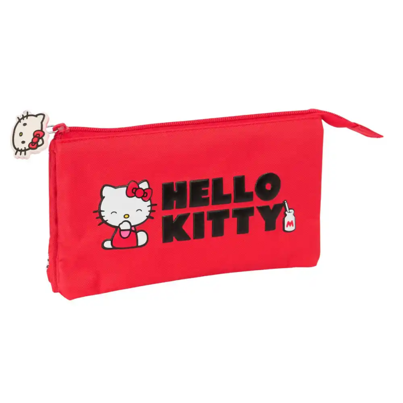 Bolso escolar portatodo safta triple hello kitty iconic 120x220x30 mm