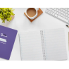 Cuaderno espiral liderpapel a5 pautaguia tapa dura 80h 90gr cuadro pautado 4mm color lila