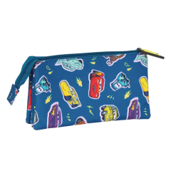 Bolso escolar portatodo safta triple cars racing 120x220x30 mm