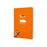 Cuaderno espiral liderpapel a5 pautaguia tapa dura 80h 90gr cuadro pautado 4mm color naranja