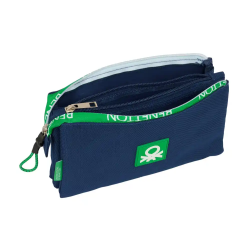 Bolso escolar portatodo safta triple benetton green 120x220x30 mm