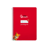 Cuaderno espiral liderpapel a5 pautaguia tapa dura 80h 90gr cuadro pautado 4mm color rojo